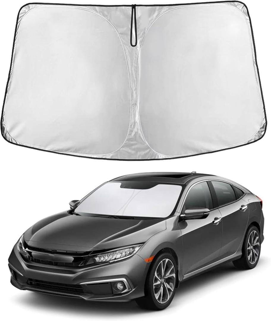 Econour Windshield Sun Shade Compatible for Honda Civic 2016-2021 Sunshade Foldable Window Sun Visor Protector Blocks UV Rays Keep Your Car Cooler | Car Protector Accessories