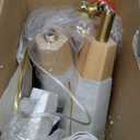 27" Natural Alabaster Table Lamps Set of 2 - Lamps for Living Room with Night Light, Bedside lamps with White Linen Shade, Nightstand Table Lamp with USB A+C Port for Bedroom Office (bulb included)