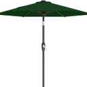 AreShark 7.5FT Patio Umbrella Table Market Umbrella with 6 Sturdy Ribs, Button Tilt/Crank, Heavy-Duty Outdoor Umbrellas for Pool, Deck, Garden and Backyard, Dark Green