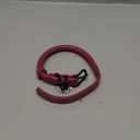 Rolled Leather Dog Collar Soft Round Collars, ID Tag for Small Medium Large Dogs (11-14 inch, Pink Berry)