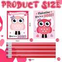 2 x 36 Pcs Valentine's Day Cards with Pencils Valentine Cards with Pencil Inserted Mazes Funny for Party Gift (Pink,Red,You're A Hoot)