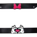 Minnie Bow 3D Raised License Plate Frame | 1 Pack Car License Plate Cover | Universal US Car Black License Plate Holder | Auto Accessories (Car, Truck and SUV)