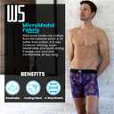 Warriors & Scholars Chafe Safe Pouch Modal Boxer Briefs For Men, Ultra Soft, Moisture-Wicking, Buldge Enhancing Underwear (S)