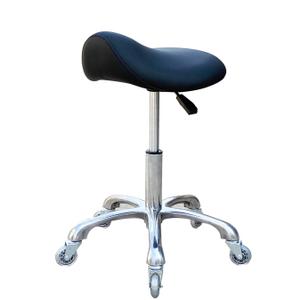 FRNIAMC Professional Saddle Stool with Wheels Ergonomic Swivel Rolling Height Adjustable for Clinic Dentist Beauty Salon Tattoo Home Office (Black)