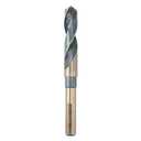 5/8" Cobalt Drill Bit Black and Gold Coated for Metal, Steel, Cast Iron, with 1/2" Reduced Shank