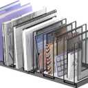 9-Section Desk File Organizer, Vertical File Holder, Mesh Desktop File Folder Metal File Binder Organizer Stand for Office Home Classroom, Black