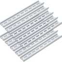 10 Pieces 1 Meter Aluminum DIN Rail, Top Hat Slotted DIN Rails with RoHS for Professionals and DIY Cut Length | Hardware Components Mounting - 1 Meter Long, 35mm Wide, 7.5mm High