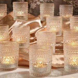 31Packs Votive Candle Holders, Glass Candle Holders Bulk Tealight Candle Holder for Table Clear Tea Light Candle Holder for Wedding Christmas Party