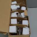 Coume 10 Pcs Electric Sensor Window Candles Lights with Brass Plated Base and Suction Cups Sensor Turns Candle Off at Light on in Dark Stick Plug for Windows, White, Gold