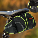 Ryhpez Bike Saddle Bag, Bicycle Bag Back Seat Pouch Mountain Bike Pocket Pack Waterproof Strap-on Seat Bag for Outdoor Night Safety Ride, Convenient with Reflective Stripes - Green