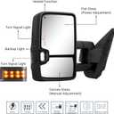 Towing Mirror Compatible with 2007-2013 Chevy Silverado 1500, GMC Sierra 2014 2500HD 3500HD Tow Mirrors Power Adjusted Heated Glass Turn Signal Backup Light Extendable Pair Set, DOTTED LIGHT