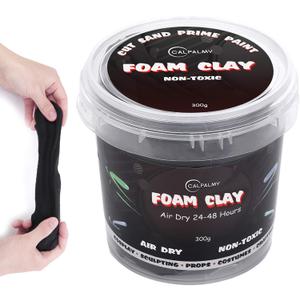 Moldable Cosplay Foam Clay (Black)  High Density and Hiqh Quality for Intricate Designs | Air Dries to Perfection for Cutting with a Knife or Rotary Tool, Sanding or Shaping (300g)