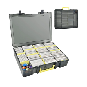 Trading Card Storage Box, 2300+ Playing Card Case Holder Organizer Compatible with PM TCG/for Yugioh/for CAH/for Phase 10/ for Football Baseball Sports (Case Only) - Grey