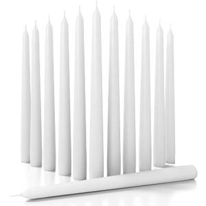 CANDWAX White Taper Candles 12 inch Set of 12 - Dripless Tapered Candle Sticks Ideal as Shabbat Candles - Tall Bulk of Candlesticks