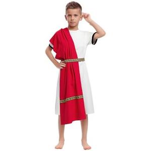 Nwnip Kids Boys Greek Toga Costume Mythos Philosopher Halloween Roman Outfit with Tunic Belt Set