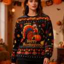 Idgreatim Unisex Ugly Christmas Crewneck Sweatshirt Novelty 3D Graphic Long Sleeve Sweater Shirt (L)