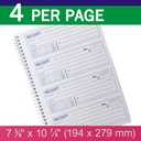 Professional Money and Rent Receipt Book Two Part Carbonless Copy Spiral Bound(5 Packs)