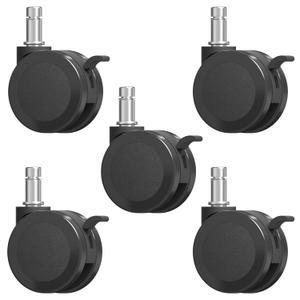 Office Chair Wheels with Brakes, 2.36"(60mm) Locking Chair Caster Replacement for Carpet and Hardwood Floors, Rolling Stool Casters (Set of 5)