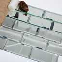 Peel and Stick Mirror Tiles, 3x6 Inch Beveled Mirror Subway Tiles for Kitchen Backsplash Bathroom Wall 40 Pcs