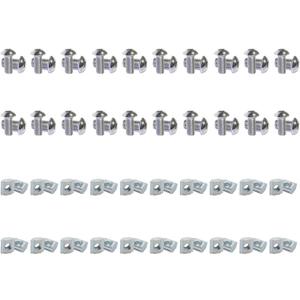 1010 Series Aluminum Extrusion Profiles Fastener T-Solt Nuts and Bolts, 40pcs 10 Hardware Slide Nuts Hex Screw for 1 Inch x 1 Inch Aluminium Extruded Profil Rail