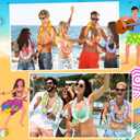 Sherr 48 Pcs LED Hawaiian Leis Luau Party Decorations Light Up Leis Bulk with Green Leaves Tropical Flower Necklaces for Wedding Beach Carnival Summer Birthday Supplies Party Favors