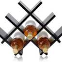 Countertop Rack, Tabletop  Holder for 8 Bottle, Auburn Color Mahogany