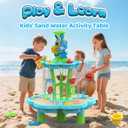 Kids Flower Water Sand Table for Toddlers - 2-Tier Outdoor Water Sand Play Table Toys for Boys Girls, Summer Splash Activity Sensory Table Party Birthday Gift for Kids 3-5 6-12