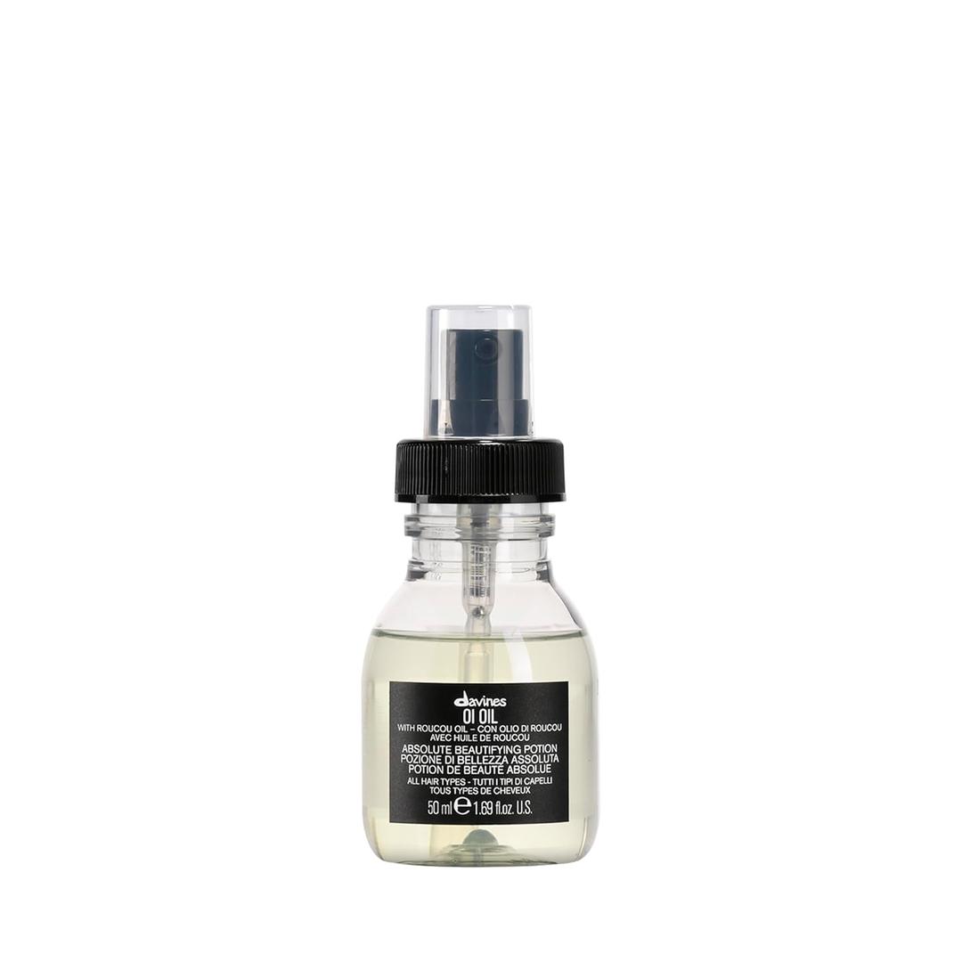 Davines OI Oil, Multi Function Potion for All Hair Types Weightless Anti Frizz & Shine Enhancing Serum with Roucou Oil Detangles & Replenishes Moisture Hydrating Treatment, Travel Size, 1.7 Fl Oz