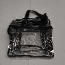 MAY TREE Clear Bag for Stadium Events 12×6×12 Clear Tote Lunch Bag with Reinforced Strap for Work, Concert and Sports, Black