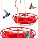 FEED GARDEN Hummingbird Feeders for Outdoors, 2 Pack 16oz Leak-Proof Dish-Style Nectar Feeder Built-in Ant Moat, 5 Feeding Ports, Wide Mouth Easy Clean, BPA-Free Plastic Gifts for Women Mom