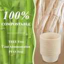 Tessco for you 40 oz 100 Pack Large Disposable Salad Bowls Deep Heavy Duty Paper Bowls Sugarcane Fiber Compostable Biodegradable Microwave Safe for Hot Cold Soup Ramen Popcorn Pasta (Natural Color)