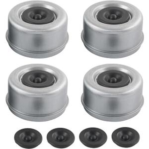 4pcs 2.72" Trailer Axle Wheel Hub and Bearing Dust Cap with Extra 4 Rubber Plugs for Most 7000-8000 lb Wheel Hubs Trailer Dexter EZ Lube Camper RV Bearing Dust Cap