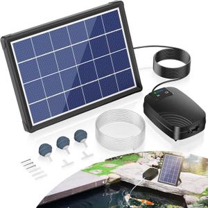 NFESOLAR 4W Solar Pond Aerator with 2200mAh Battery Backup, All-in-One Solar Air Pump, 24/7 Continuous Oxygenation, Quiet Operation, 3 Modes Bubbler, Portable for Small Ponds & Fish Tanks