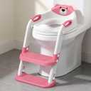 Potty Training Seat, SKYROKU Potty Training Toilet with Step Stool Ladder, for Kids Boys Girls Toddlers - Comfortable Safe Potty Seat with Anti-Slip Pads Ladder (8838+Pink)