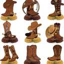 9 Pcs Western Party Decorations Western Cowboy Boot Centerpieces for Tables Cowboy Table Decorations Western Table Decor Supplies
