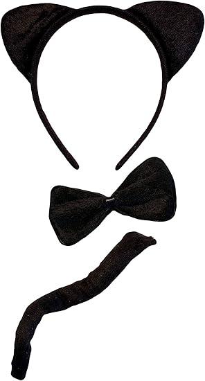 OLYPHAN Black Cat Costume Set for Adult - Halloween, Cosplay Accessory Kit