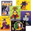 4 x Ceiba Tree Halloween Cards with Envelopes for Kids Glitter Foil Die Cut 12 Pcs 3.75X5.2 inch Message inside Trick or Treat Witch Vampire Skeletons Haunted House Pumpkin Jack-o'-lanterns Bats Spiderwebs