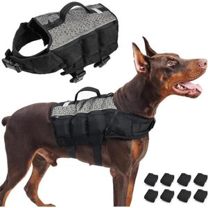 Tactical Weighted Dog Training Vest with Removable/Adjustable Weight Blocks,Designed for Strength Training and Physical Conditioning, While Providing a Calming Effect, M/L