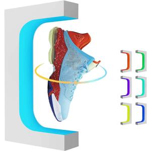 UVEHAS Magnetic Levitating Shoe Display Stand Floating Sneaker Rack with LED Light Rotation Magnetic Levitation Holder Stand for Shoes Collectors Shoe Store Show Home Decoration