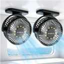 2 Pack Cruise Approved Magnetic Fan with 12000mAh Rechargeable Battery, Cruise Fan with 3 Speeds, Timer, Led Lights, Bottom Hook, Portable Fans for Camping Travel Cruise Essentials