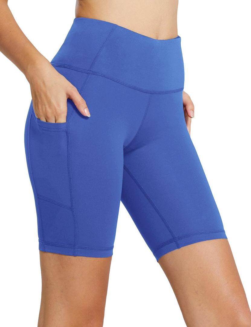 baleaf Women's 8"/ 5"/ 3" Biker Shorts High Waist Yoga Workout Gym Running Volleyball Spandex Shorts with Pockets (Large, Earth Blue-classic) baleaf Women's 8"/ 5"/ 3" Biker Shorts High Waist Yoga Workout Gym Running Volleyball Spandex Shorts with Pockets (Large, Earth Blue-classic)