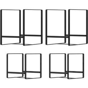 2 Large 2 Small Plate Organizers Holders Upright Cabinet Dish Drying Racks Metal Plate Dish Organizers Racks Stands for Countertop and Cupboard Black