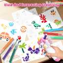 Unicorn Marker Airbrush Spray Art Kit, Art Supplies for Kids Ages 8-12, Unicorn Toys for Girls Age 4-6, Craft Kits Paint with 5 Washable Markers&8 Stencils, Birthday Holiday Easter for Kids, Girls (Pink)