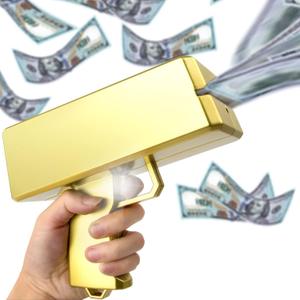 Wowok Gold Money Guns Shooter, Super Money Gun Make it Rain Toy Gun, Handheld Spary Cash Gun for Game Movies Party Supplies (Golden)