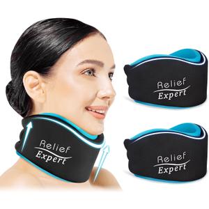 Soft Neck Brace with Hot and Cold Gel Pack  Adjustable Cervical Collar for Men & Women, Breathable Neck Support with Reusable Gel Ice Pack for Comfort at Home, Office & Travel, 2-Piece Set