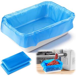 50 Pack Disposable Meat Lug Liners Heavy-Duty 22" x 21" Poly Tub Liners 2.5 Mil Food Basket Bags for Meat Processing, Mixing & Transport Storage Flat-Open Plastic Bag for Easy Cleanup(Blue)