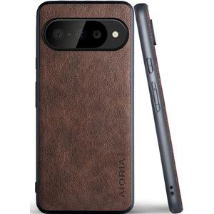 for Google Pixel 10 Case Premium Leather Cover Retro Design Full Protective Phone Case 5G (Coffee, for Pixel 10)