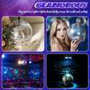 Meagoo Disco Ball with Motor and Light, 8" Hanging Mirror Ball and 6RPM Batteries Powered Rotating Motor with 4 Light Colors and 18 LEDs for Disco Party Decoration, DJ Club