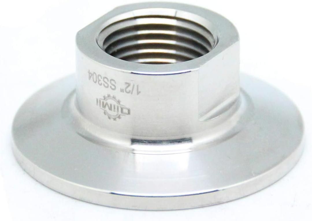 QiiMii Sanitary Female Threaded Pipe Fitting to 1.5 Inch Tri Clamp (OD 50.5mm Ferrule) (Pipe Size: 1/2" NPT)
