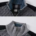 Msmsse Men's Full Zip Cardigan Sweater for Men Causal Thick Slim Fit Knitted Sweaters Jacket (Black, XL)